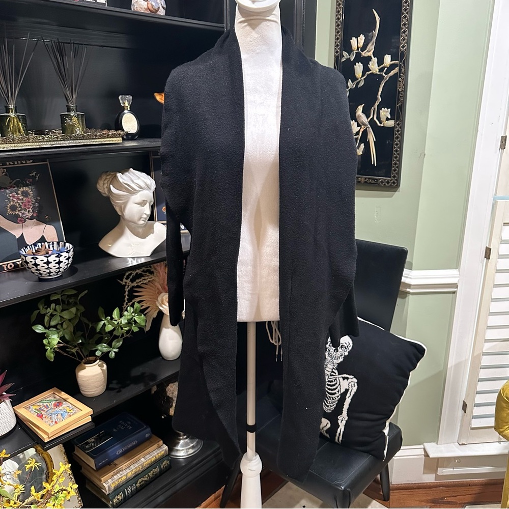 On 12th Black Open Front Longline Cardigan – Size S